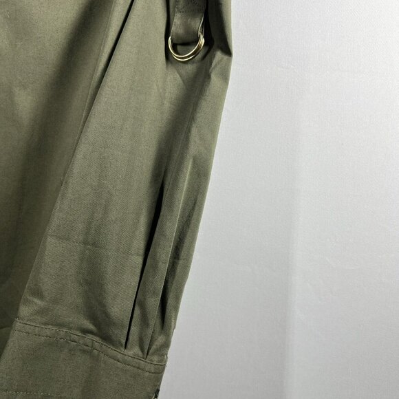 Chico's Women's Blouse Solid Green Button Up Collared Top Long Sleeves Career - Picture 5 of 8